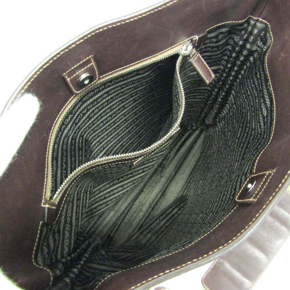 PRADA Brown Leather Shoulder Bag - Picture 3 of 12